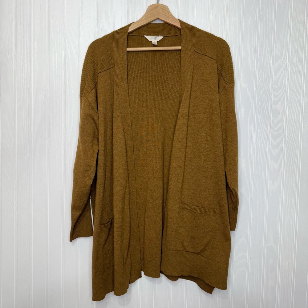 Terra & Sky Gold open from lightweight cardigan Size 2X